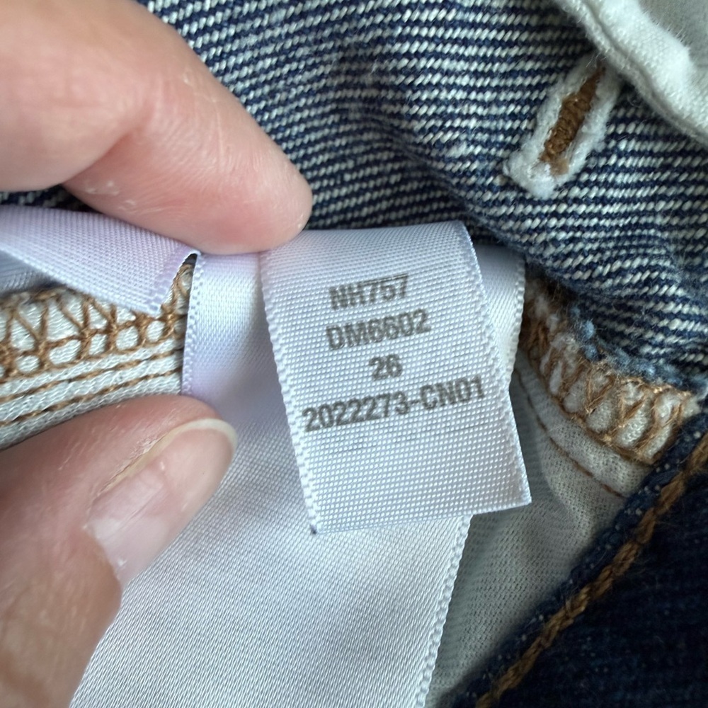 Madewell Baggy Straight Jeans Woodham Dark Blue Wash Pleated Edition NH757 Sz 26 - Picture 12 of 13